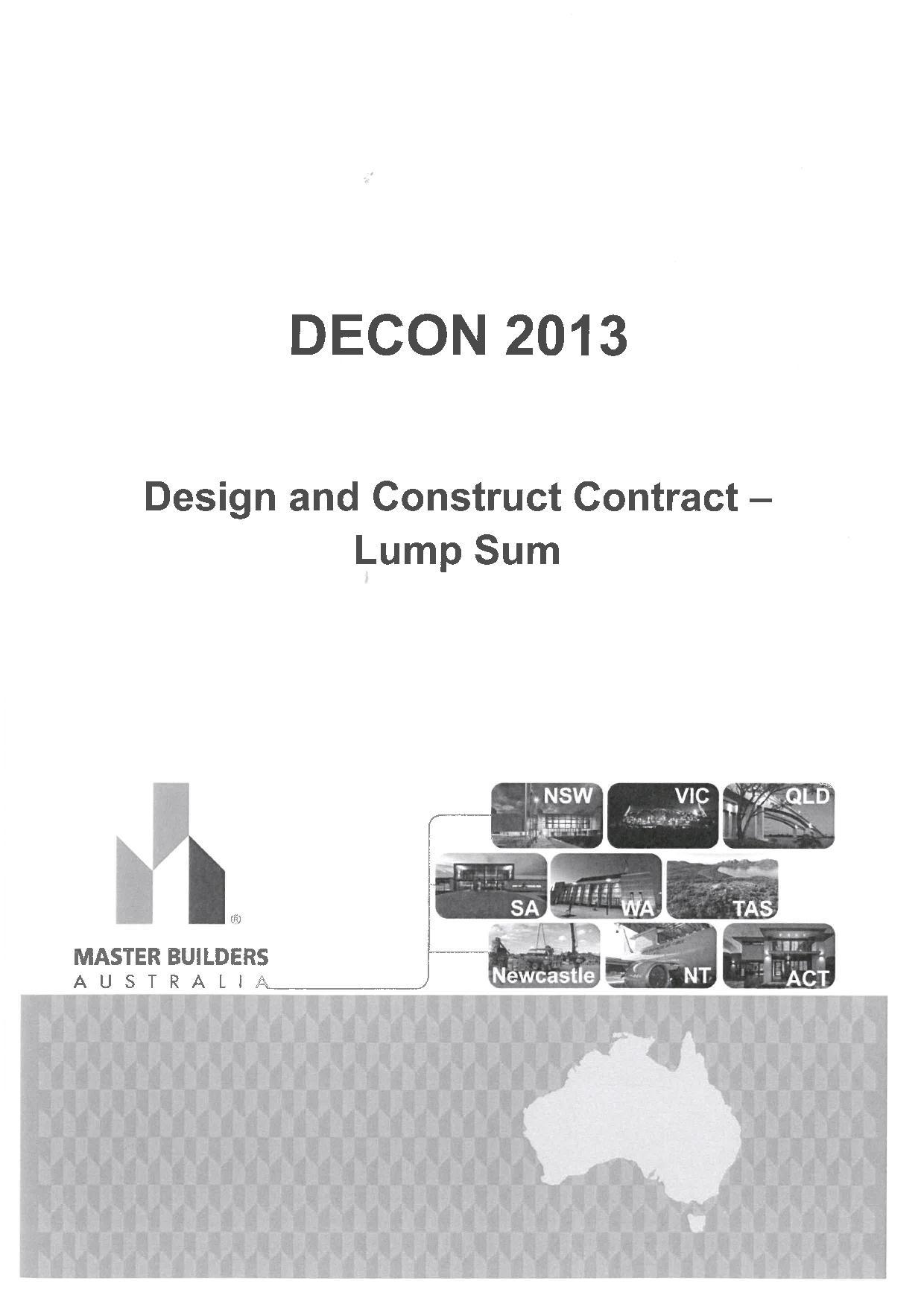 Design & Construct Contract (DECON 2013)