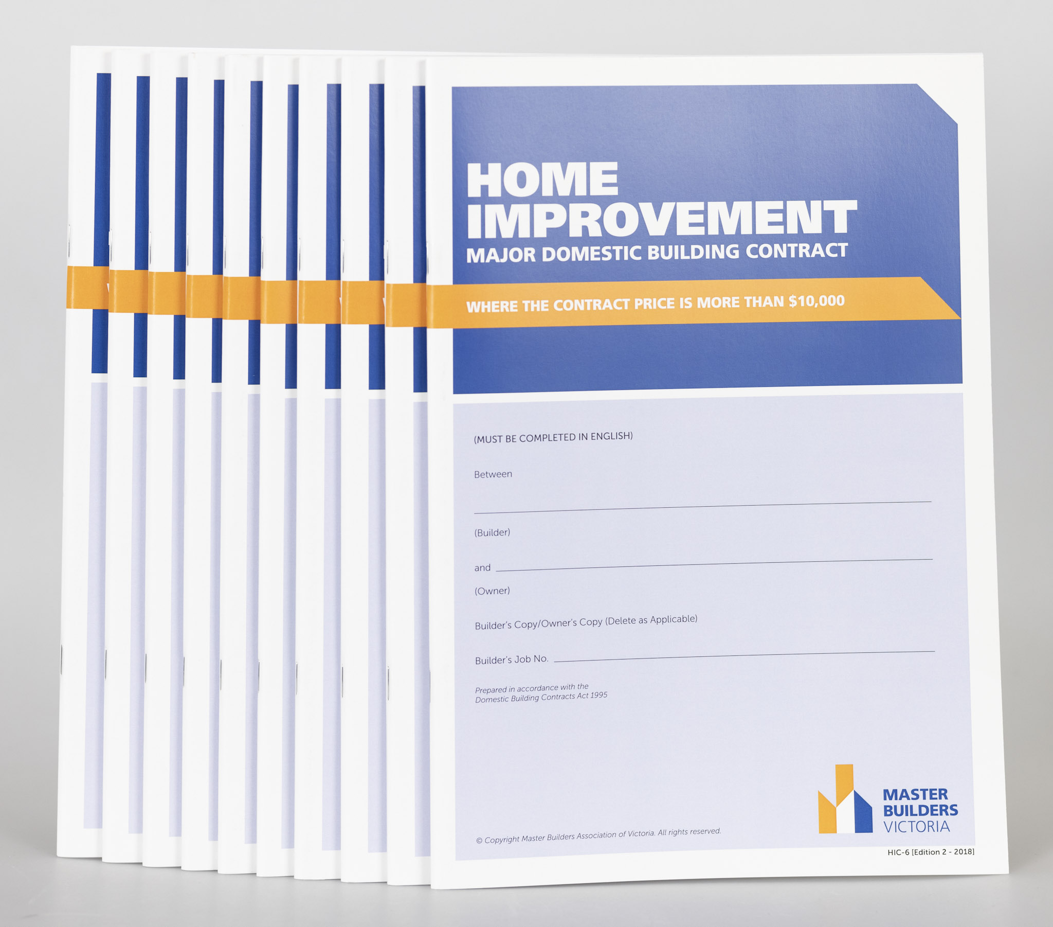 10 Pack - Home Improvement Contract (HIC-6)