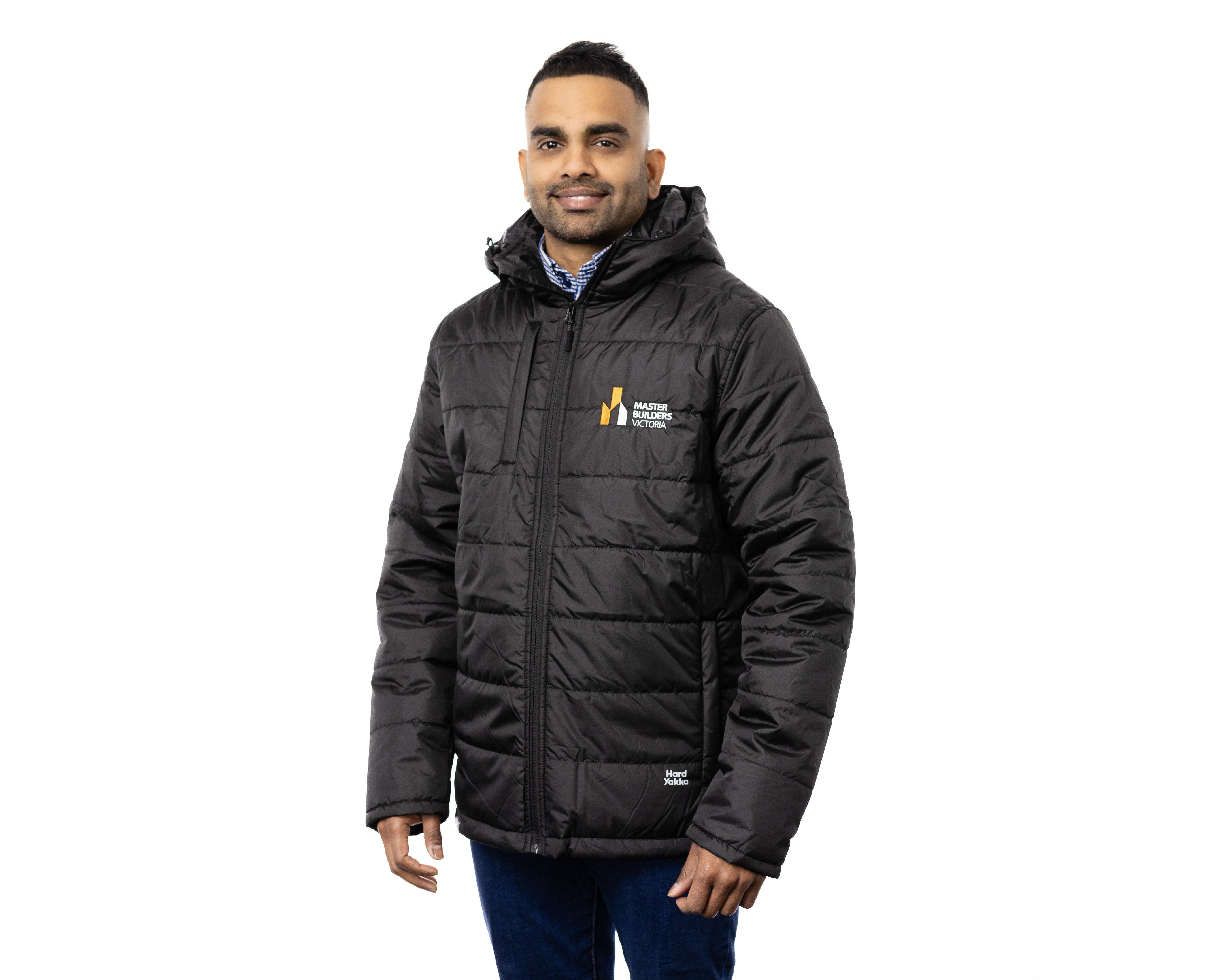 MBV Branded Hard Yakka Puffer Jacket – Black – Size XL