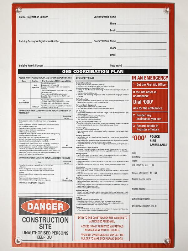 OHS Site Safety Sign - Non Member (900x600mm)