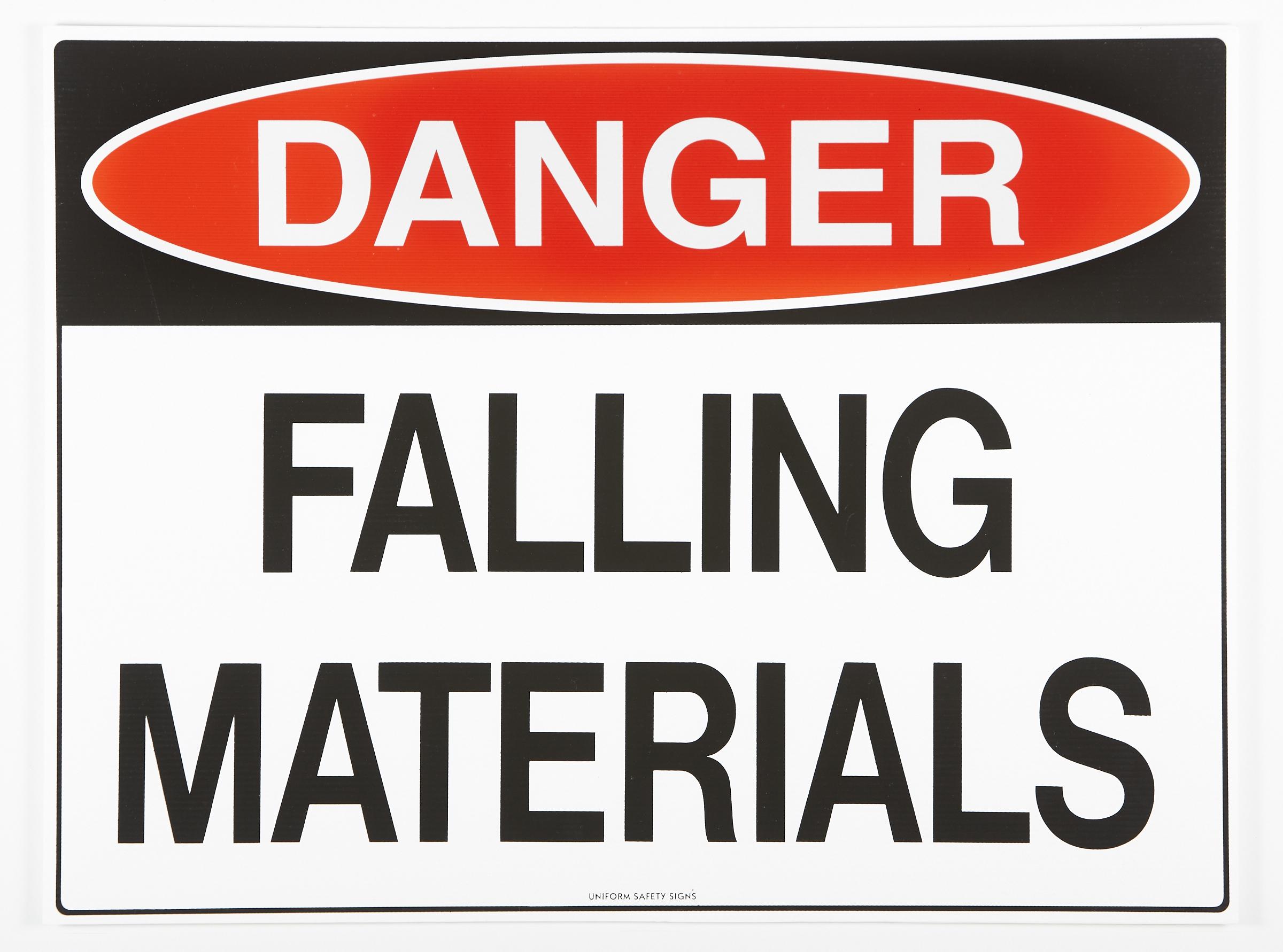 Danger Falling Materials